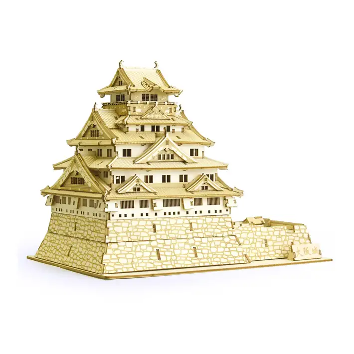 गर्म बिक्री ओसाका महल सरल कोडांतरण खेल उपकरण 3d पहेली लकड़ी