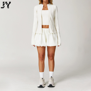 Joyyoung 2026 Ensemble de sport pour femmes, best-seller, pour la course à pied <span class=keywords><strong>et</strong></span> le yoga, short, débardeur de sport <span class=keywords><strong>et</strong></span> <span class=keywords><strong>veste</strong></span> athlétique <span class=keywords><strong>respirante</strong></span> - Product Image 1