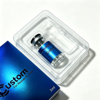 Emballage de médicaments personnalisé avec logo, matériaux recyclés, étanche, étiquette holographique, boîte Pep 3ml 10ml, 1 paquet, 2 flacons avec plateau en plastique