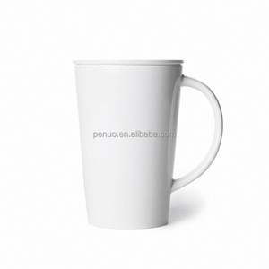 Custom Logo Porcelain Wholesale 400ML 13.5OZ <b>Tall</b> Ceramic <b>Mug</b> White Sublimation <b>Coffee</b> <b>Mug</b> with Handle - Product Image 1
