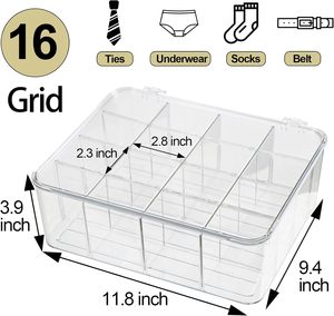 Multifunctional 8 Compartment Plastic Storage <b>Box</b> with Clear Top Lid for Organizing Office or Home Items for <b>Tea</b> Bags and Toys - Product Image 2