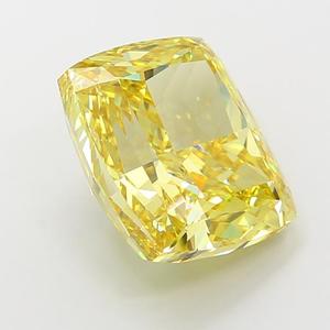 Diamant de laboratoire jaune vif fantaisie de 7,76 carats VS1 taille coussin, diamant non monté pour bijoux fins de créateur - Product Image 3