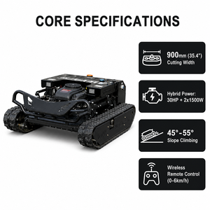 Cortacésped Robótico a Control Remoto, 30HP, Híbrido, 900mm, Gasolina/Eléctrico, para Pendientes de 45-55 Grados, Huertos, Taludes, Todo Terreno - Product Image 4