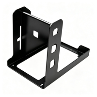 Support de montage en forme de L en acier SPCC noir mat avec revêtement en poudre, avec base et deux parois verticales pour utilisation avec des équipements industriels