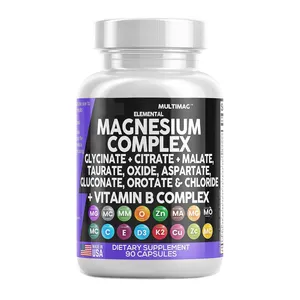 Erwachsene Multivitamin-Magnesium-Komplex-Supplements Glycinat Zitrate Malatt-Oxid Taurat Aspartat Mag-Chlorid-Vitaminen-Kapseln