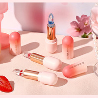 Ensemble de 3 rouges à lèvres floraux transparents en gelée, teinte à lèvres changeante de couleur selon la température et gloss hydratant pour femme, idéal comme cadeau