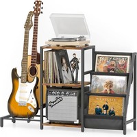 Support pour tourne-disque avec support de guitare, présentoir pour guitare acoustique, électrique, basse, tourne-disque, haut-parleur, amplificateur, support de rangement