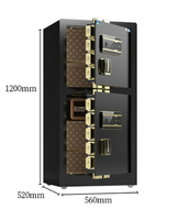 Coffre-fort de grande entreprise à double porte Coffre-fort d'empreintes digitales Casiers Coffre-fort pour l'argent avec empreinte digitale pour la maison et le bureau Sécurisé