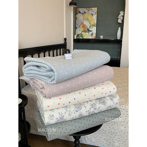 Korean Style Pure Cotton Bed <b>Sheet</b> Set Floral Stripe Breathable Four Seasons Home Use - Product Image 1