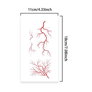 Relámpago rojo colorido tatuajes temporales pegatina estilo de moda <span class=keywords><strong>tatuaje</strong></span> impermeable adecuado para Abdomen <span class=keywords><strong>brazo</strong></span> pierna <span class=keywords><strong>y</strong></span> <span class=keywords><strong>pecho</strong></span> - Product Image 2