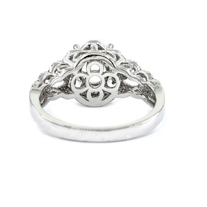 Bague de mariage classique pour femme en or blanc massif 18 carats de haute qualité avec diamant véritable 0,40 ct serti pavé, vente en gros d'usine - Product Image 2
