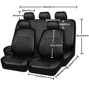 <span class=keywords><strong>Coprisedili</strong></span> <span class=keywords><strong>Auto</strong></span> in Pelle Trapuntata di Lusso <span class=keywords><strong>per</strong></span> Quattro Stagioni, Set Universale Nero <span class=keywords><strong>per</strong></span> Commercio Internazionale, Cina - Product Image 2