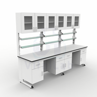 Usine de meubles commerciaux produit un meuble de laboratoire en métal blanc résistant aux alcalis de 10 pieds pour un centre de santé moderne