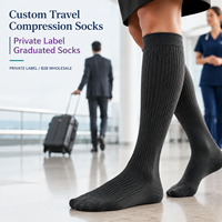Calcetines de compresión B2B Travel Rib para programaciones de enfermería y cuidado, con opciones de clasificación por talla