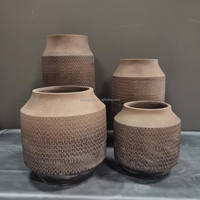Macetas Tradicionales de Fibrocemento con Orificio de Drenaje para Jardín, Uso en Interiores/Exteriores, Hogar, Centro Comercial