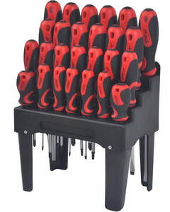 Jeu de tournevis multifonctionnel de 26 pièces avec support de rangement mural excellents outils de travail pour atelier réparation à domicile - Product Image 1