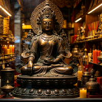 Statue de Bouddha tibétain en bronze en gros pour les magasins religieux