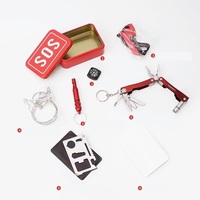 2025 Mini boîte à outils extérieure Kit de survie portable équipement d'urgence avec carton en métal pour randonnée Camping voyage