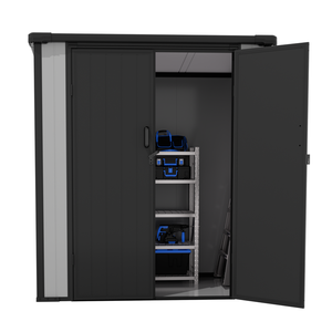 Modern Popular Heavy-Duty Aluminum Frame Lockable Door Design PP Plastic Outdoor <strong>Garden</strong> <strong>Shed</strong> - Product Image 2