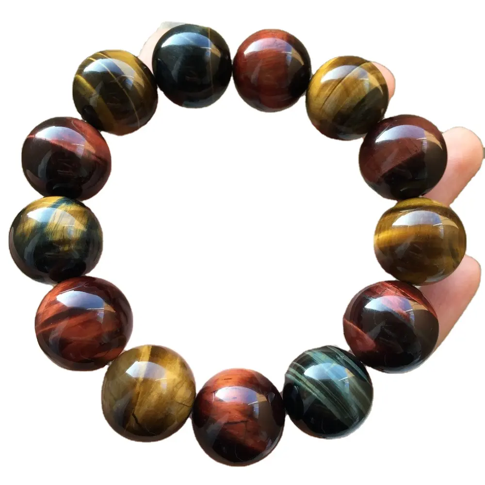 colorful Exotic Male and female lovers fashion accessories Natural Tiger Eye Stone Bracelet