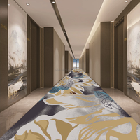 Tapis imprimé mural en nylon tissé à la machine, motif personnalisé, ignifuge, pour couloir et hall d'hôtel, à prix réduits