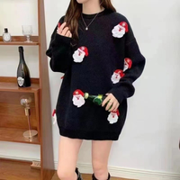 Pull de Noël d'hiver pour femmes, pull-over à manches longues et col ras du cou pour paresseux.
