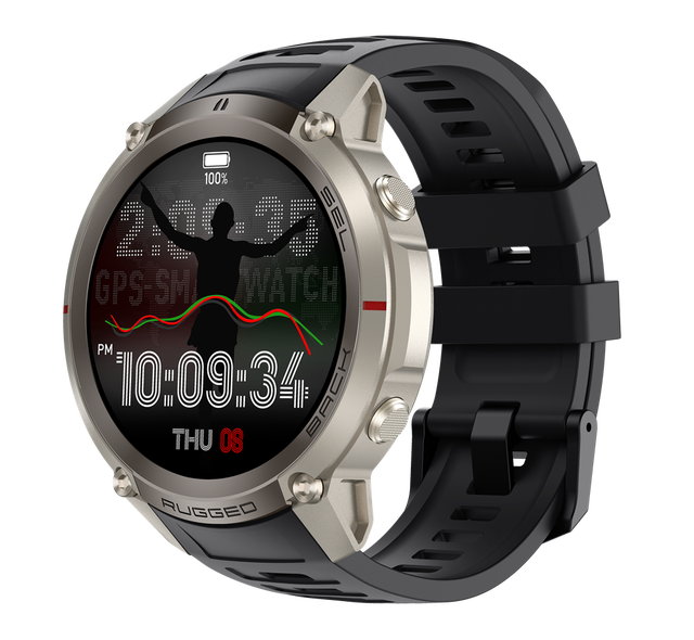 DM59 Smartwatch for Men GPS Location Tracking GPS AMOLED Screen Rugged Waterproof Outdoor Sport Fitness Silicone Remote Control