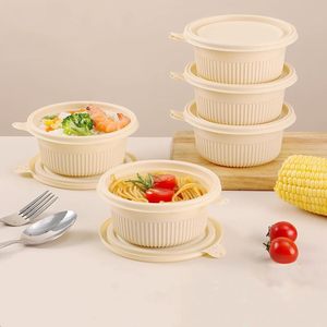 Boîte alimentaire jetable, bol à emporter en amidon de maïs, emballage repas à emporter, vaisselle avec impression - Product Image 3