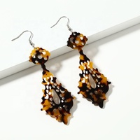 Boucles d'oreilles pendantes classiques en acétate écaille de tortue, certifiées BSCI ISO9001 SP GRS, nouveauté 2022, avec diamants et résine, pour femmes