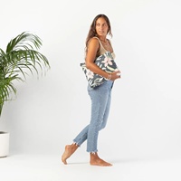 Sac cosmétique grande capacité en Tyvek recyclé ultra-léger à motif fleur d'hibiscus, pochette de rangement pour maillot de bain en papier Dupont résistant à l'eau