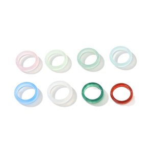 Anillos <span class=keywords><strong>de</strong></span> ágata natural, <span class=keywords><strong>jade</strong></span> y calcedonia, joyería al por mayor, artículos para llevar en la mano - Product Image 5