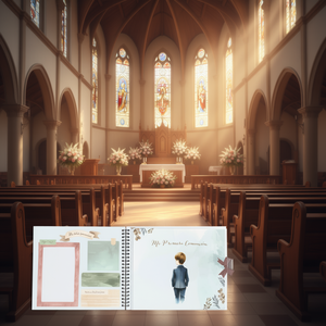 Libro de Comunión Apaisado para Niños 30x23.5cm, Elegante Álbum de Fotos para Eventos Religiosos - Product Image 3