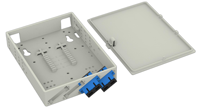 Boîtier de terminaison fibre optique mural FTTH - Compatible adaptateurs SC/LC, étanche à la poussière pour intérieur, logo OEM personnalisable