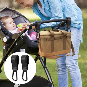 Clips de Aleación de Aluminio con Estilo de Cuero PU Ecológico para Cochecito, Ganchos Antideslizantes, Accesorios de Moda Universales para Bebé - Product Image 2