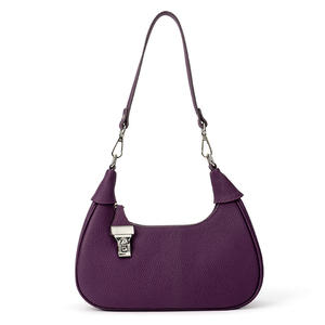 Bolsos de diseño de cuero genuino para mujer de alta calidad bolsos italianos para mujer bolso de <span class=keywords><strong>color</strong></span> púrpura - Product Image 2