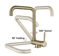 Robinet de cuisine rotatif à 360 degrés 90 degrés haut et bas robinet d'eau mélangeur chaud et froid pliable pour évier de cuisine