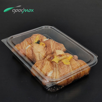 Contenitore per Pane da Asporto in Plastica PET 100% Riciclabile, Scatola Trasparente Usa e Getta per Dessert