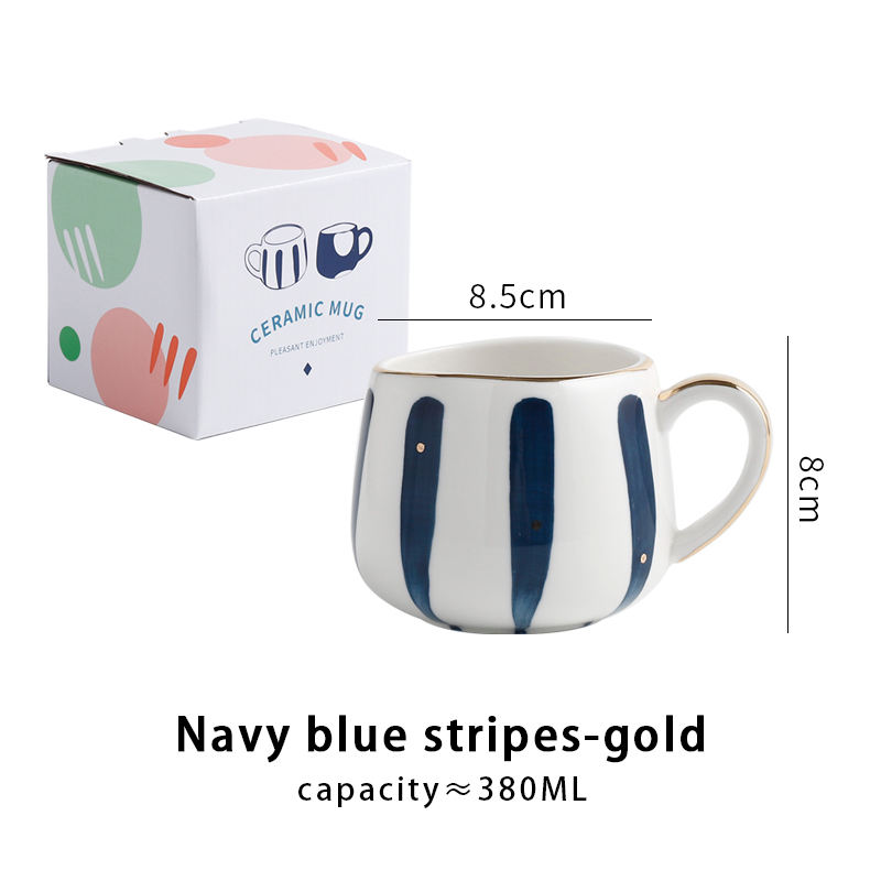 Bleu marine tripes-or