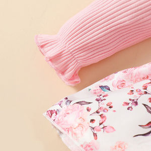 Vestitini per Neonati in Cotone Biologico di Alta Qualità OEM, 3-<span class=keywords><strong>6</strong></span> <span class=keywords><strong>Mesi</strong></span>, Tutina Floreale a Costine per Bambine - Product Image 5