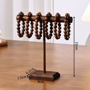 Jewelry Organizer Stand Wooden <b>T</b>-<b>Bar</b> Necklace Rack Bracelet Holder Display Selling Bangle - Product Image 4
