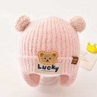 Gorro de Punto para Bebés, Niños y Niñas, con Pompón, Color Sólido, Cálido, de Algodón, Accesorios para Niños, Otoño Invierno