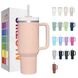 Pink 30oz 40 oz logam baja anti karat botol air tumbler dengan pegangan dan sedotan - Product Image 1