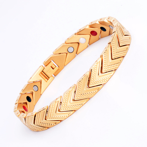 Aimeishi Stainless Steel <strong>Magnetic</strong> <strong>Bracelet</strong> for Couples Trendy Negative Gold Health Jewelry <strong>Therapy</strong> for Anniversary - Product Image 5