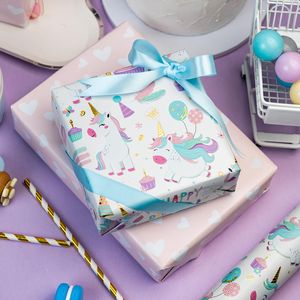 Papier d'emballage en aluminium rose original pour licorne et gâteau d'anniversaire - Product Image 2