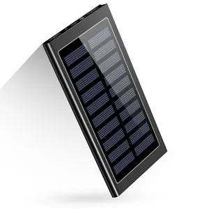 공장 도매 10000mAh 알루미늄 합금 울트라 얇은 태양 전원 은행 USB 태양 전지 패널 파워 뱅크 충전기 휴대 전화