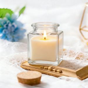 ขวดแก้วเปล่าทรงสี่เหลี่ยมขนาด 50 มล. พร้อมฝาไม้ สำหรับใส่เครื่องเทศ เมล็ดกาแฟ เทียน ของชำร่วยงานปาร์ตี้ พร้อมบริการสกรีนโลโก้ตามแบบ - Product Image 1