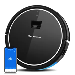 แอพเชื่อมต่อ WIFI ควบคุมด้วยโทรศัพท์มือถือ,แปรงลูกกลิ้งคู่ Alexa Voice และ Google Assistant ควบคุมหุ่นยนต์ดูดฝุ่น