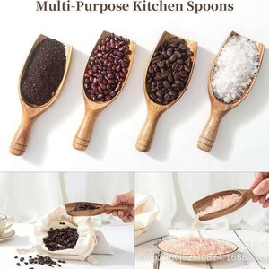 Acacia Wood Small <b>Spoon</b> Solid Wood <b>Coffee</b> Tea Salt Sugar Scoop Household Seasoning Spatula Flat Shape - Product Image 3