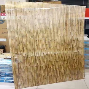 Panneau PC à motif <span class=keywords><strong>bambou</strong></span> en polycarbonate naturel, plaque alvéolaire avec remplissage en roseau pour clôture extérieure décorative et intimité - Product Image 5