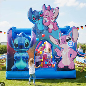 Castillo Inflable Comercial Lilo S Titch con Tobogán, Certificado CE, Ecológico, con Protección UV, 5x4.2x4.5m, Incluye Soplador - Product Image 1